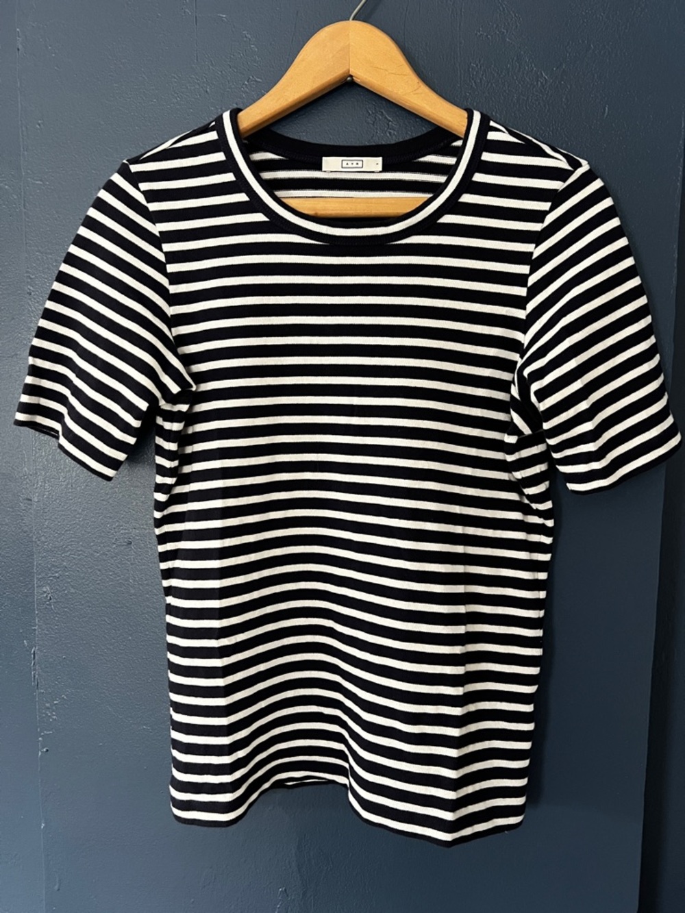 AYR Striped Short Sleeve Sweater Top